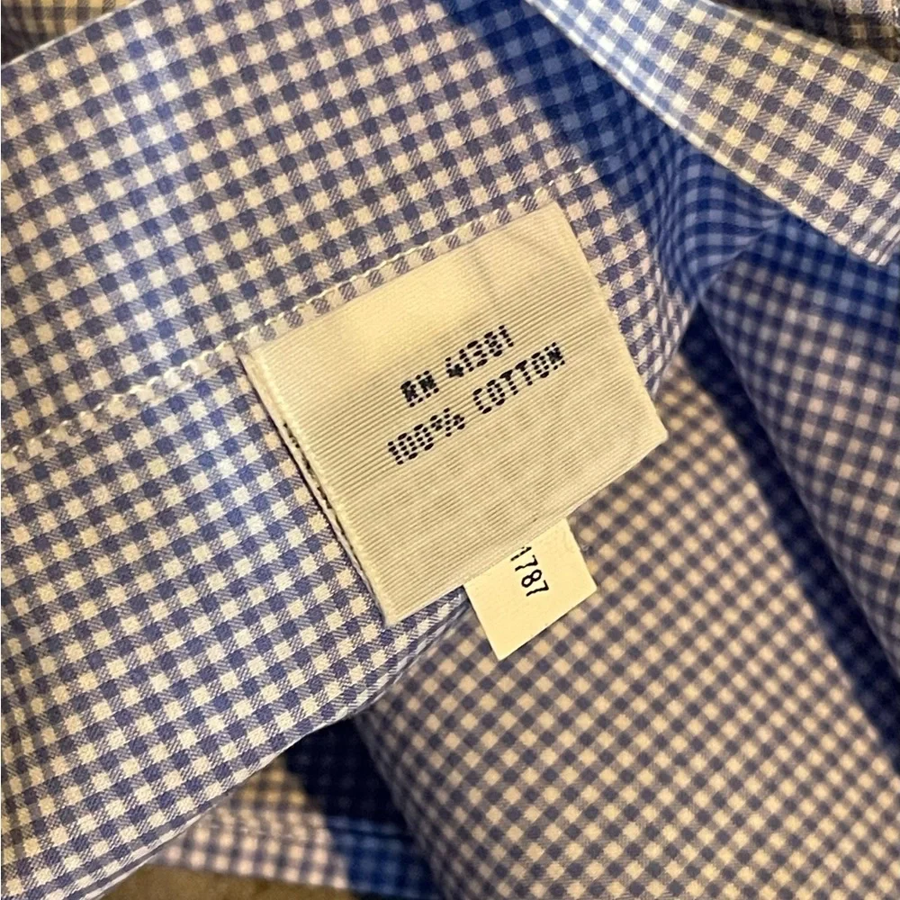 Polo Ralph Lauren button up shirt mens size 15 32-33 white/blue pre-owned‎ cond.